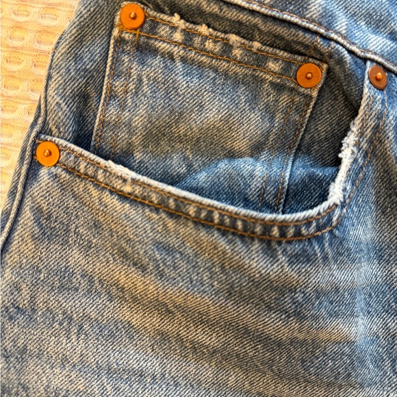 Madewell Slim Demi-Boot Jeans size 28 Raw Hem Distressed - Picture 4 of 16